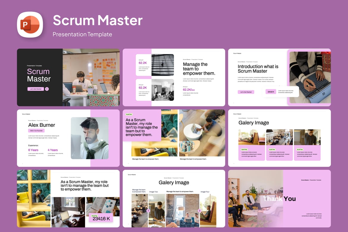 Template PowerPoint Scrum Master untuk Manajemen yang Efektif