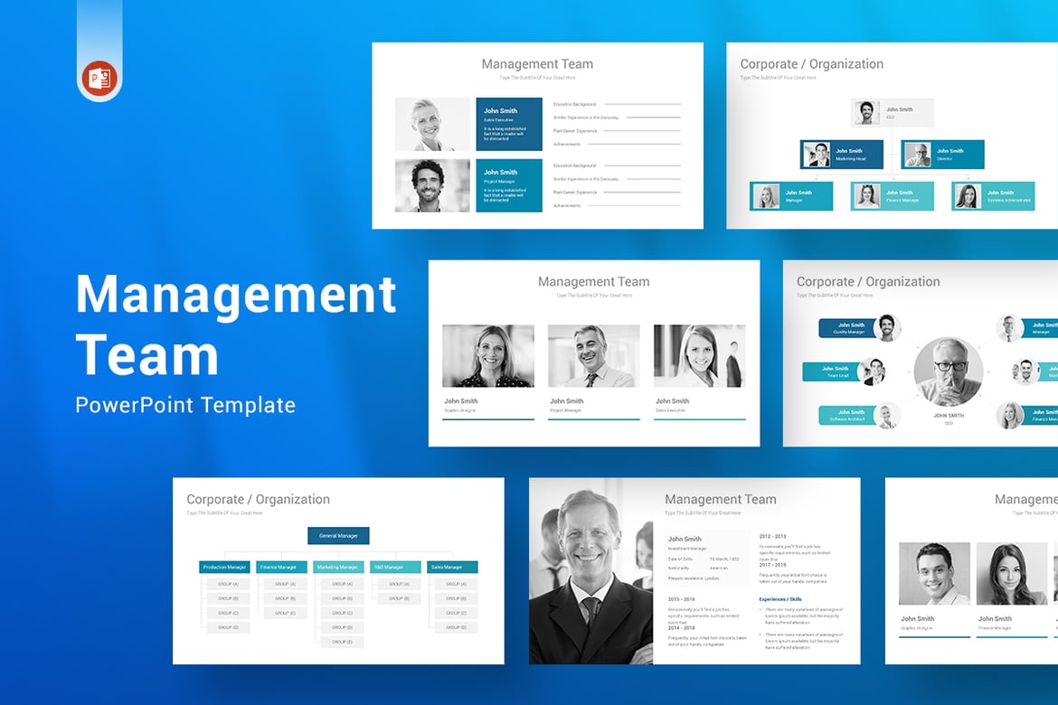 Template PowerPoint Tim Manajemen yang Profesional dan Menarik