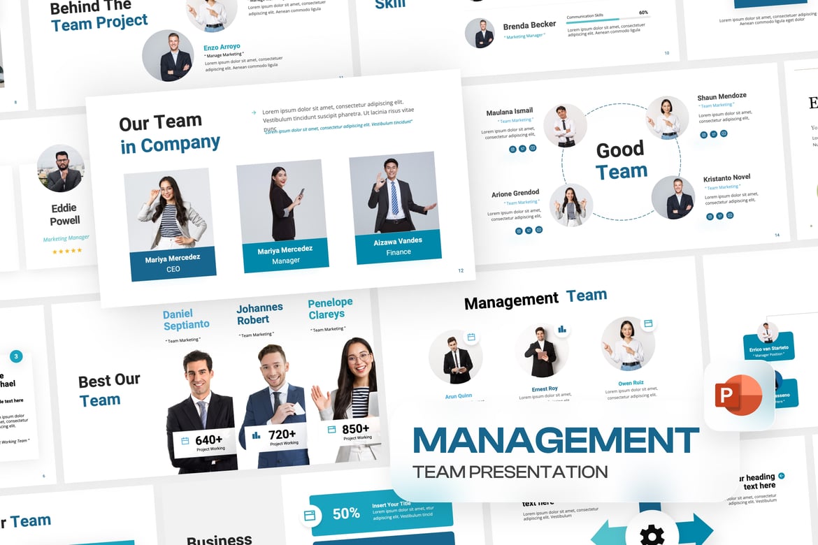 Template Presentasi Tim Manajemen Profesional