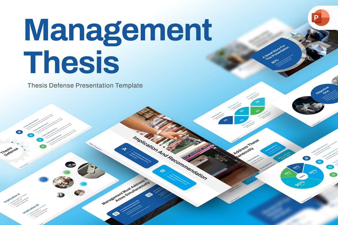 Template Presentasi PowerPoint untuk Tesis Manajemen yang Menarik
