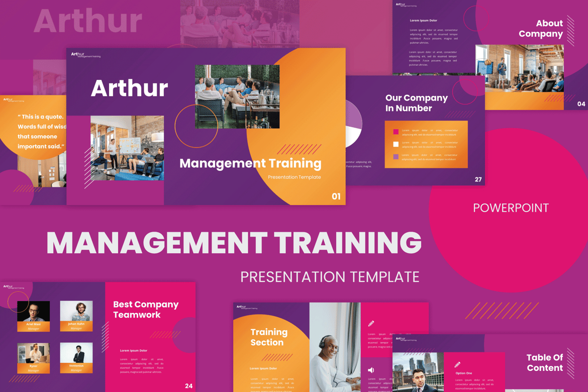 Template Presentasi Manajemen Profesional Arthur