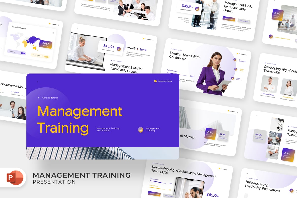 Template Presentasi PowerPoint Pelatihan Manajemen yang Efektif