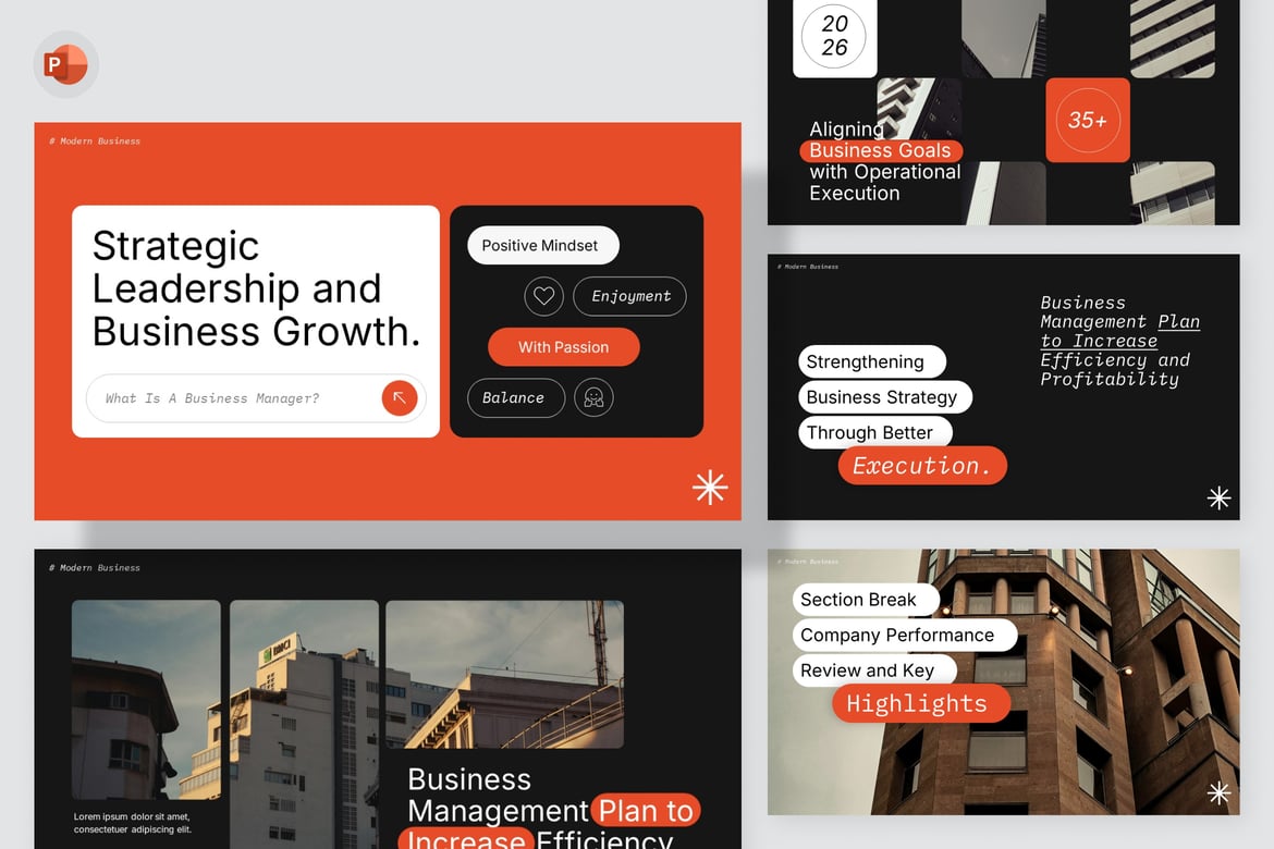 Template Presentasi PowerPoint Manajer Bisnis Modern