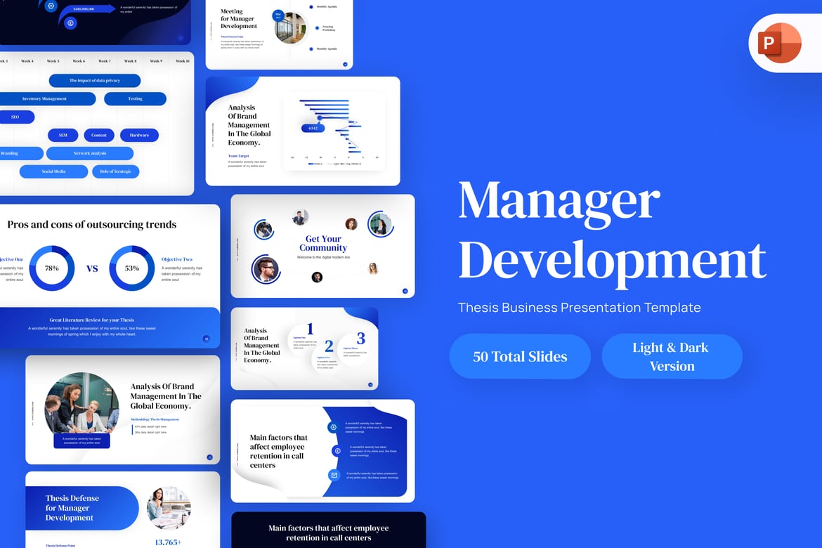Template PowerPoint untuk Pengembangan Manajer yang Menarik