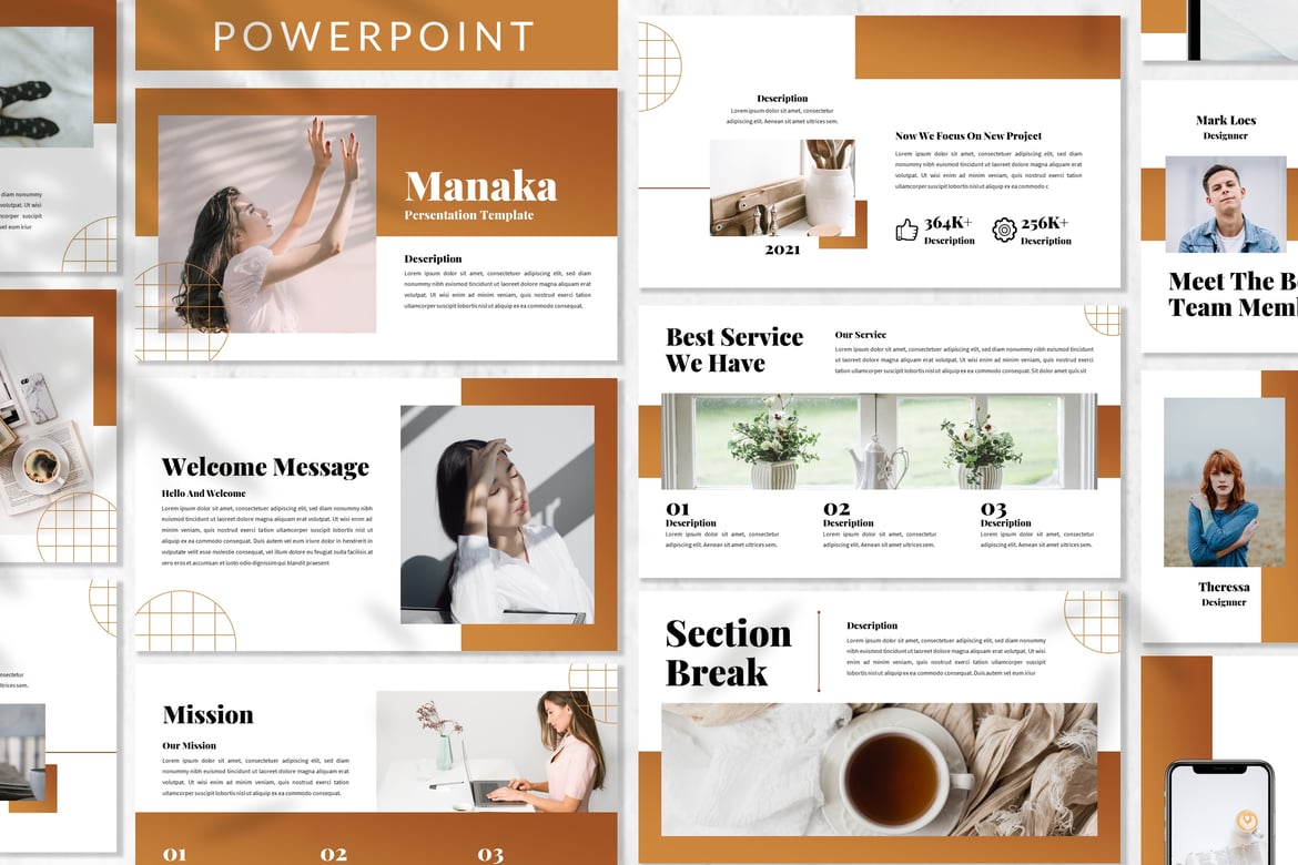 Template PowerPoint Bisnis Manaka - Presentasi Profesional dan Modern