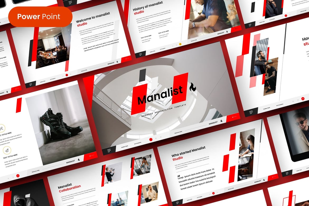 Manalist – Template PowerPoint Bisnis yang Elegan