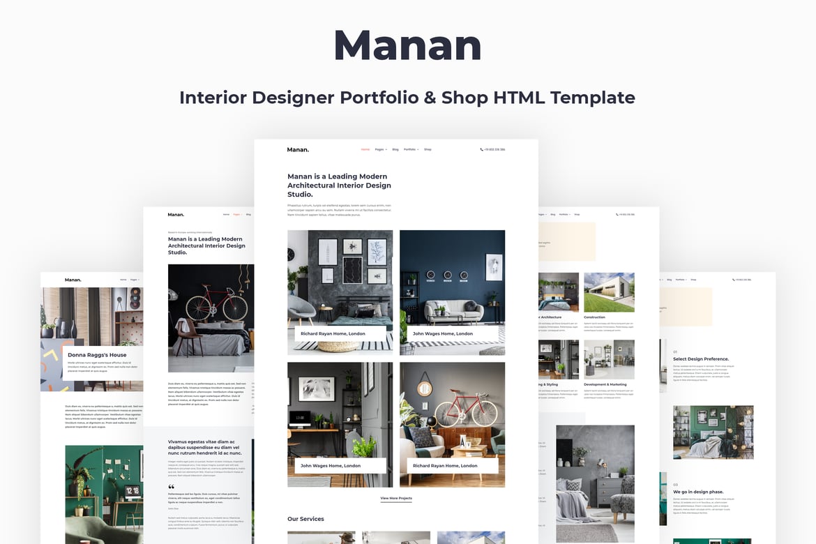 Template Website Interior Designer Manan - Modern dan Minimalis