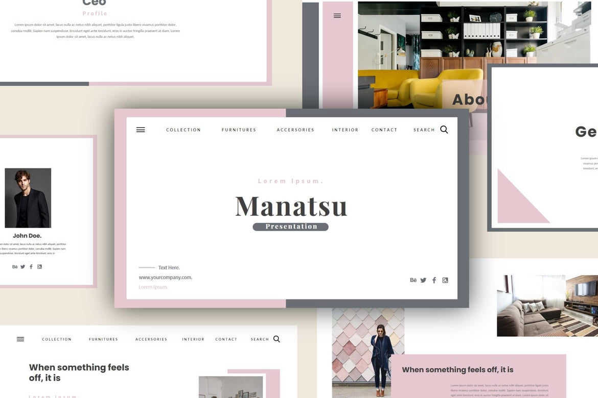Template PowerPoint Manatsu yang Elegan dan Profesional