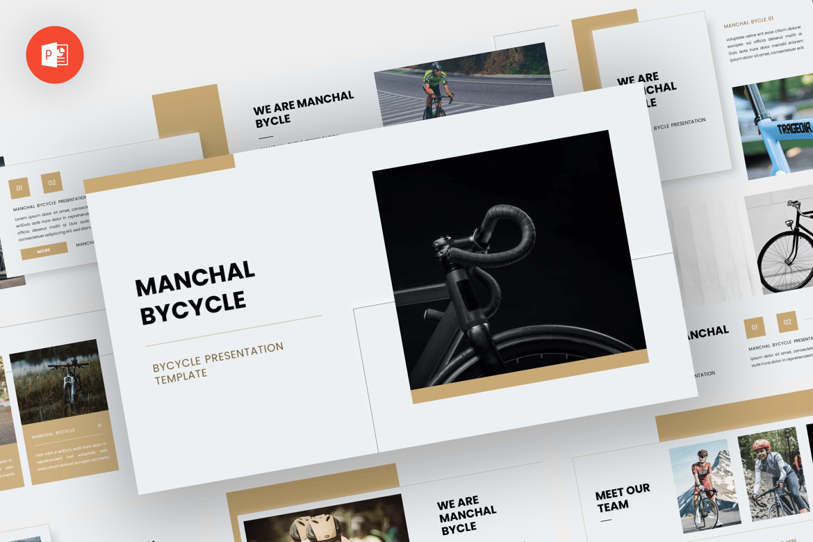 Template Presentasi Manchal - Desain Sepeda yang Modern dan Profesional