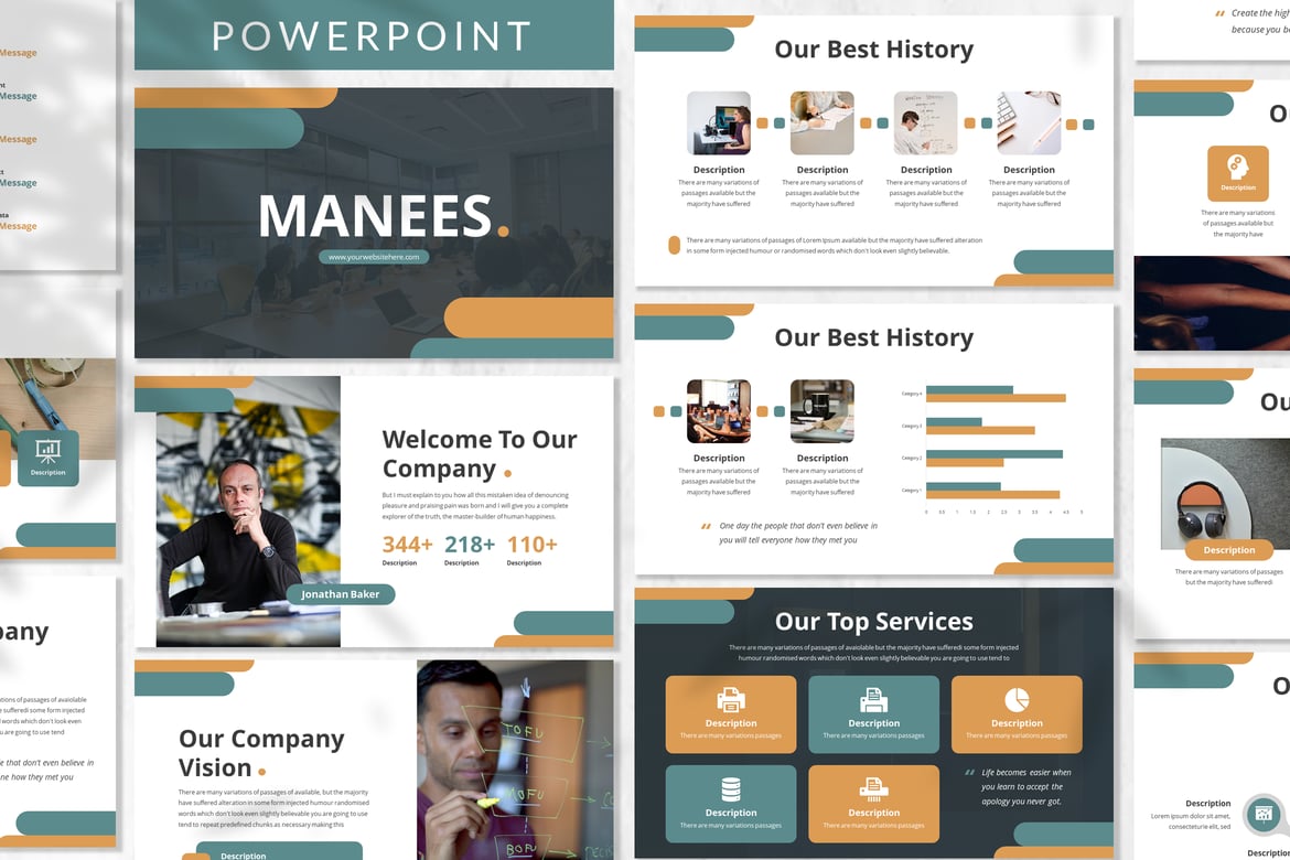 Template Presentasi PowerPoint Manees yang Profesional dan Menarik