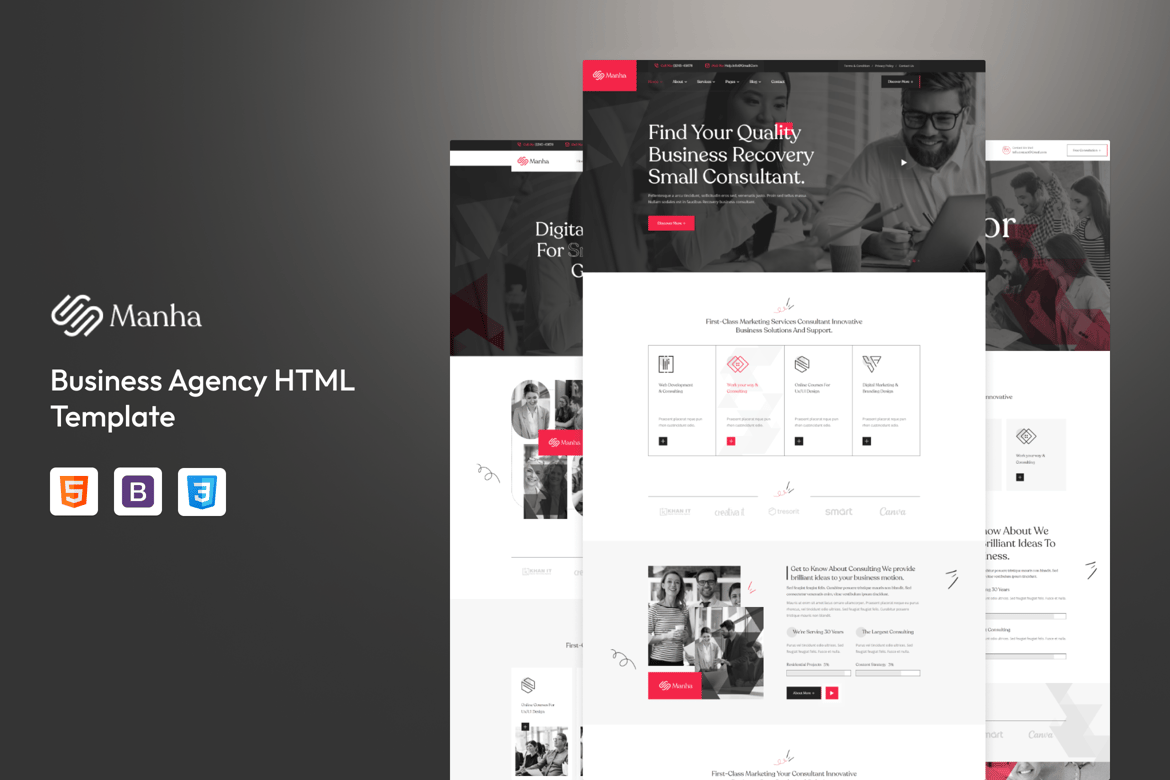 Manha - Template Website Agensi Bisnis Modern