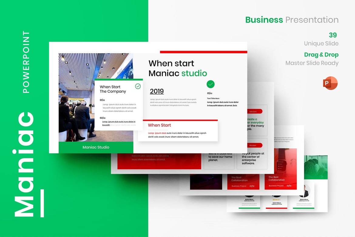 Maniac – Template PowerPoint Bisnis yang Menarik