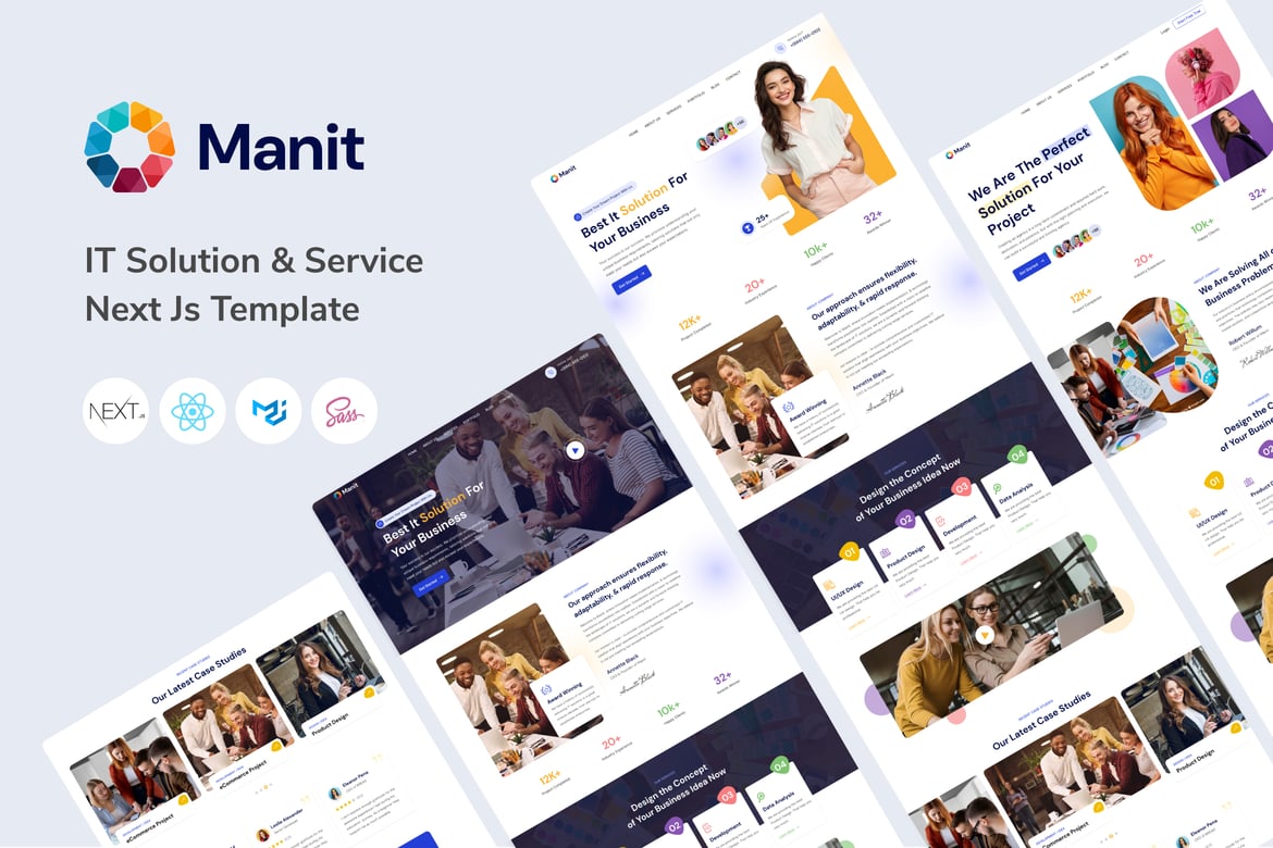 Manit - Template Website IT Solusi & Teknologi Next Js Modern