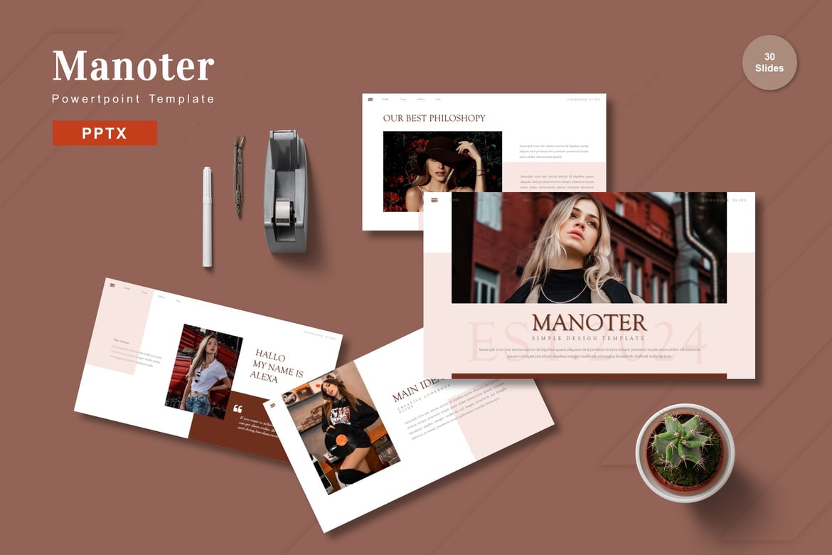 Template PowerPoint Manoter - Ciptakan Presentasi yang Mengesankan