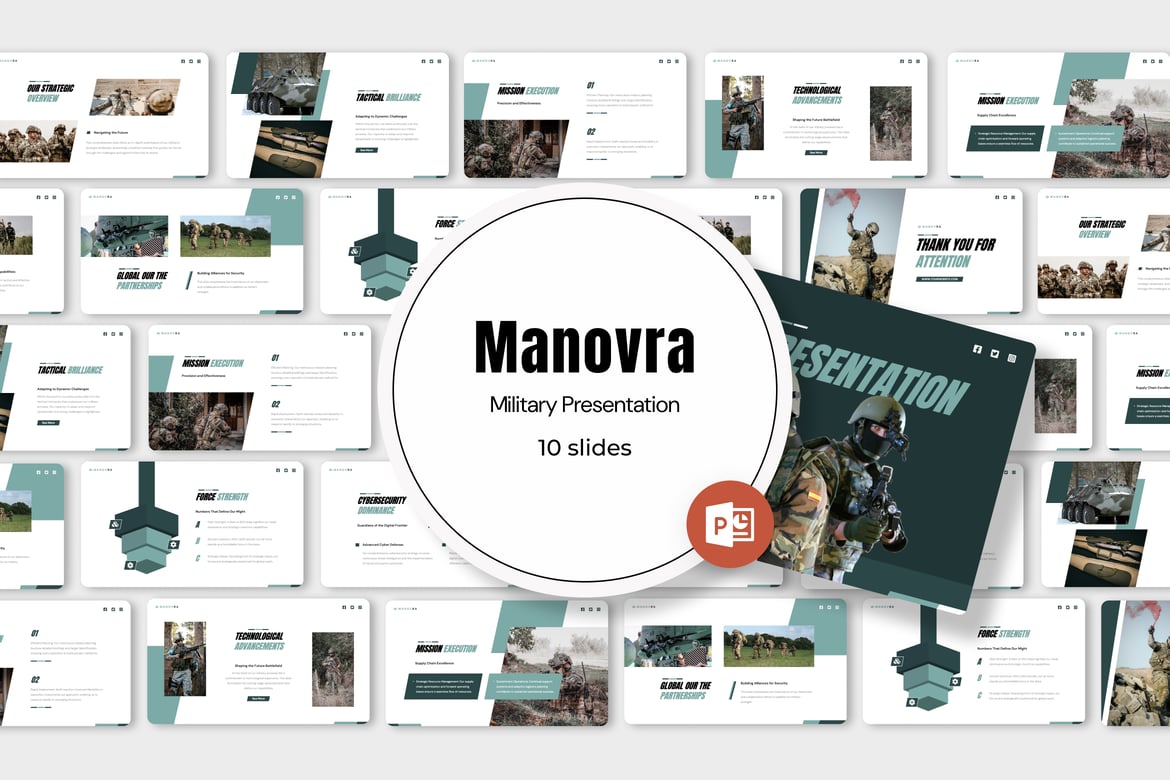 Template PowerPoint Militer - Manovra yang Menginspirasi