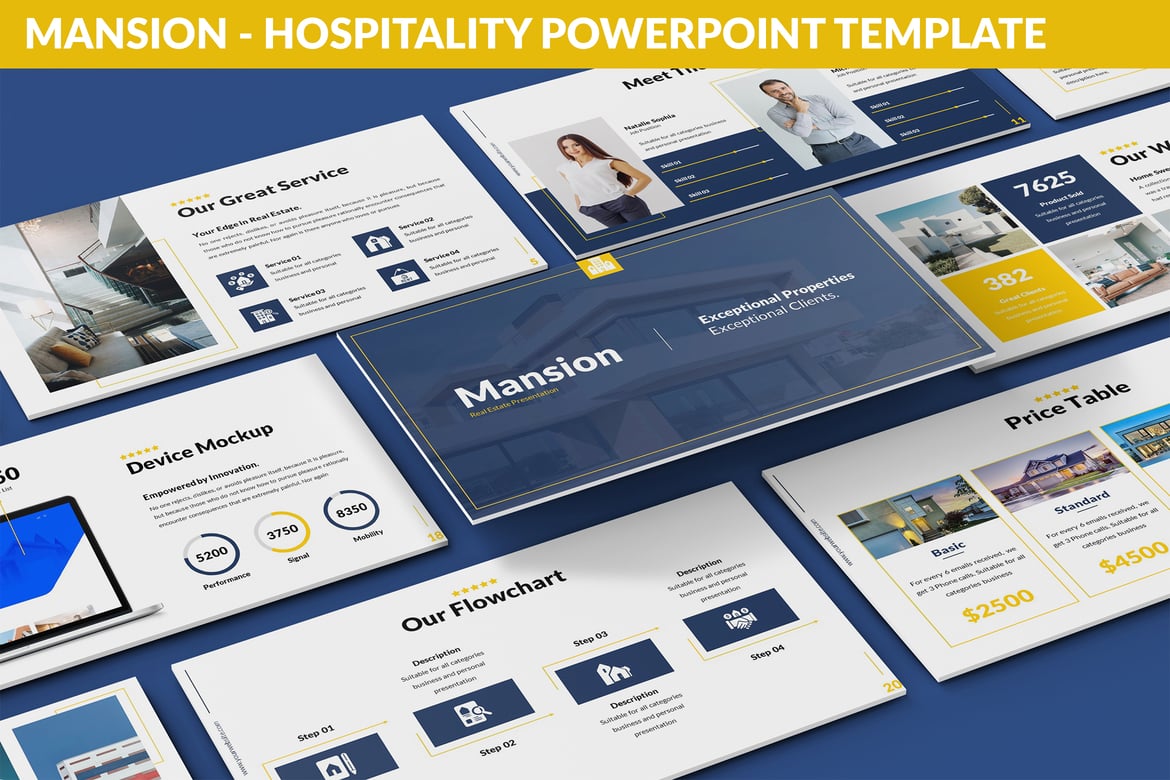 Template Presentasi Powerpoint Mewah untuk Hospitality
