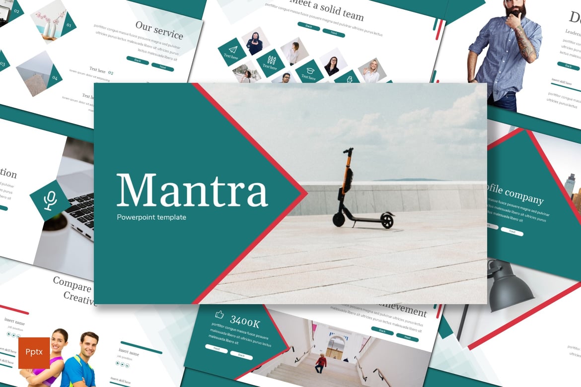 Template Presentasi PowerPoint Mantra - Desain Minimalis dan Kreatif