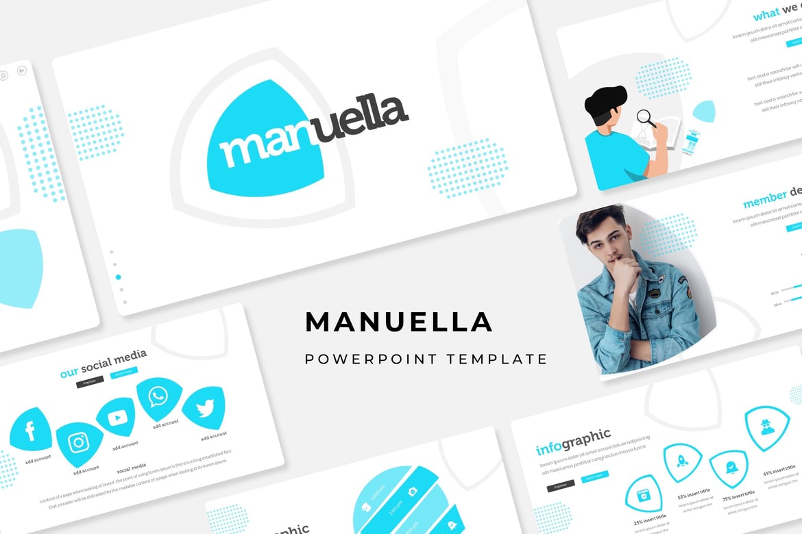 Template Presentasi Powerpoint Manuella yang Menarik dan Profesional