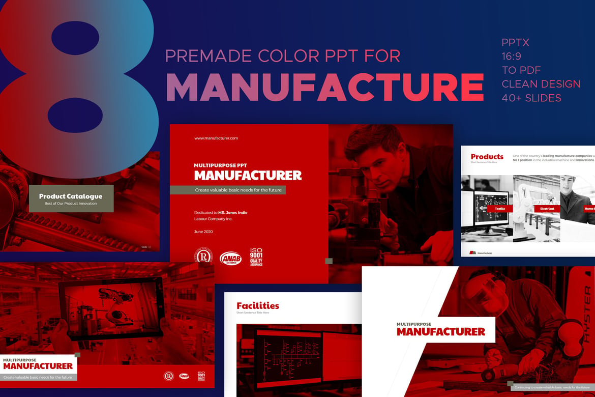 Template Powerpoint Profesional untuk Perusahaan Manufaktur