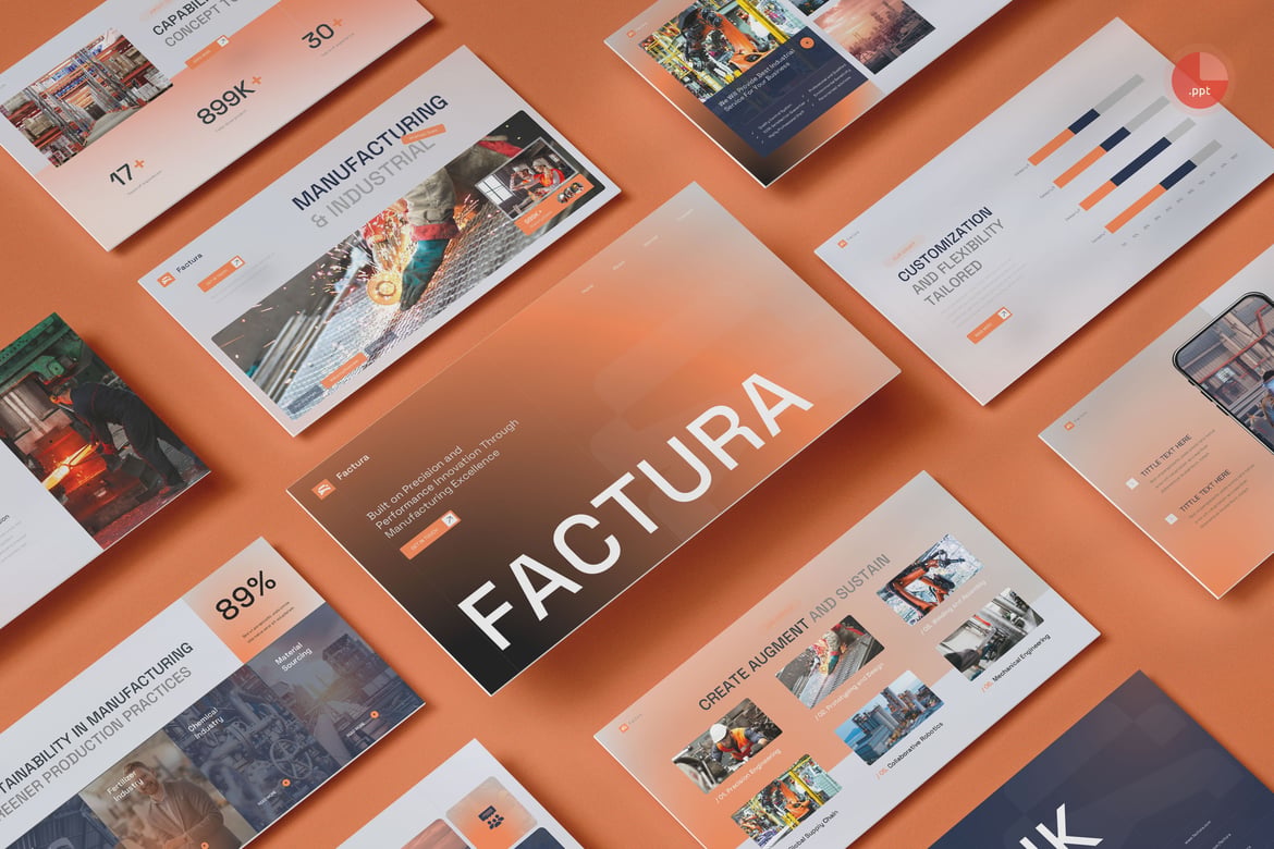 Template PowerPoint Profesional untuk Sektor Manufaktur & Industri