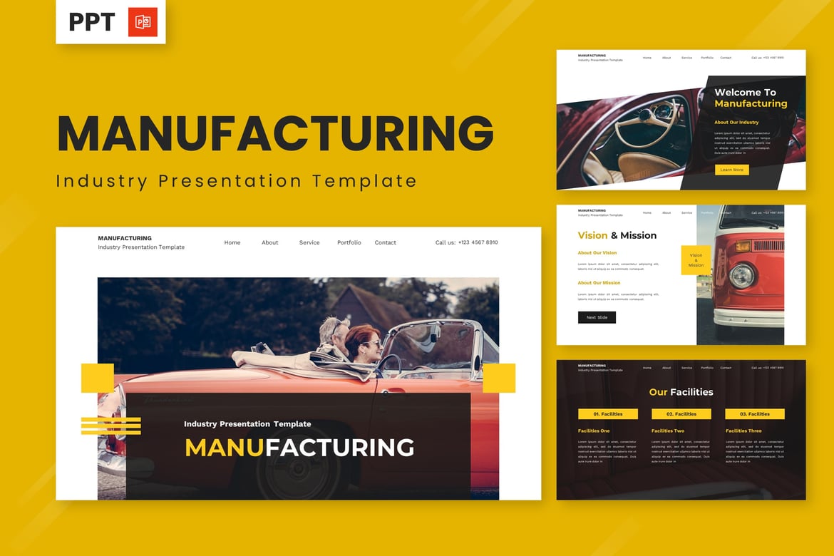 Template Powerpoint Industri Manufaktur yang Menarik