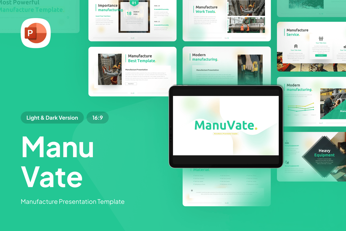 Template Presentasi Modern untuk Manufaktur - PowerPoint