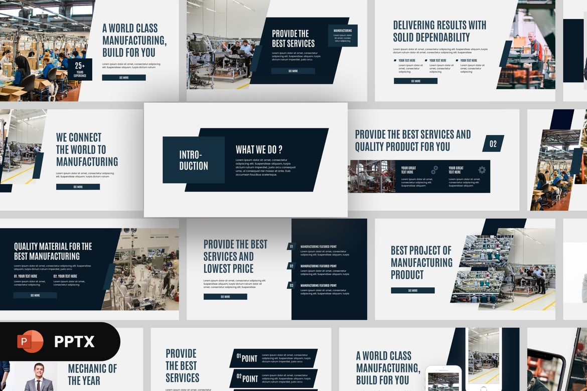 Template PowerPoint Modern untuk Industri Manufaktur