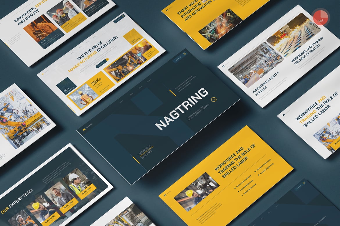 Template Presentasi PowerPoint untuk Industri Manufaktur yang Menarik