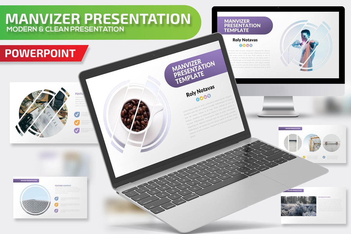 Template Presentasi PowerPoint Manvizer yang Menarik dan Profesional