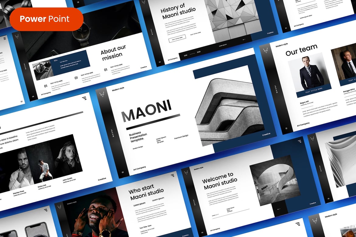 Template PowerPoint Bisnis Maoni yang Modern dan Menarik