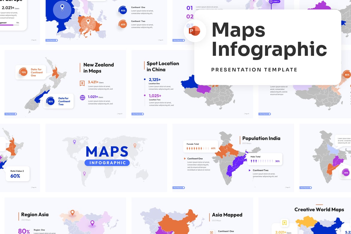 Template Presentasi Infografis Peta yang Menarik