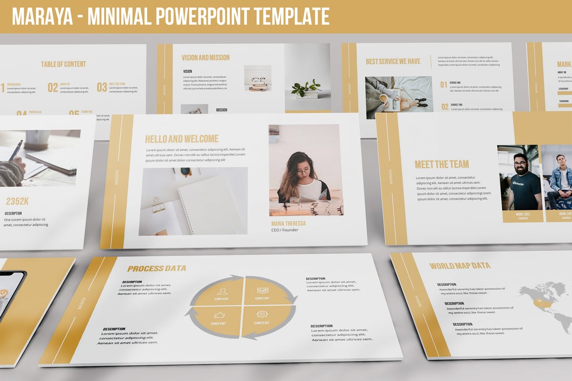 Maraya - Template Powerpoint Minimalis yang Elegan