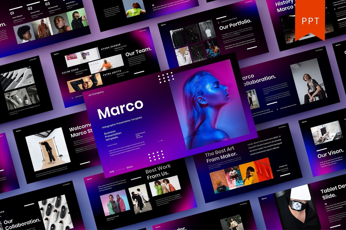 Template PowerPoint Bisnis Marco – Solusi Presentasi Profesional