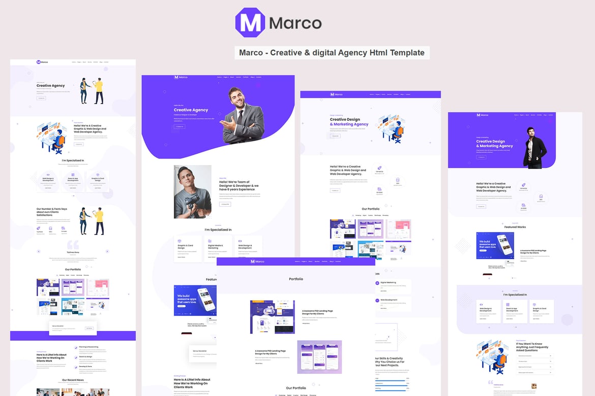 Marco - Template Website Kreatif dan Digital yang Menawan