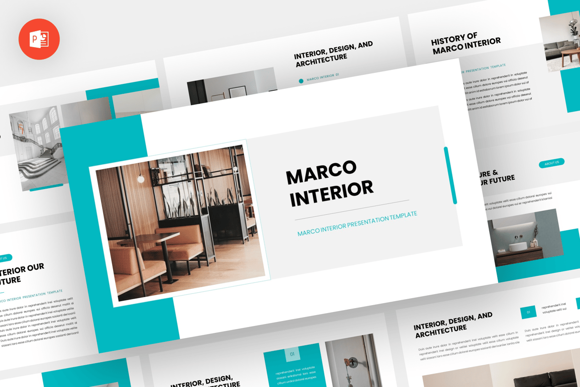 Template Presentasi PowerPoint Marco - Desain Interior Modern