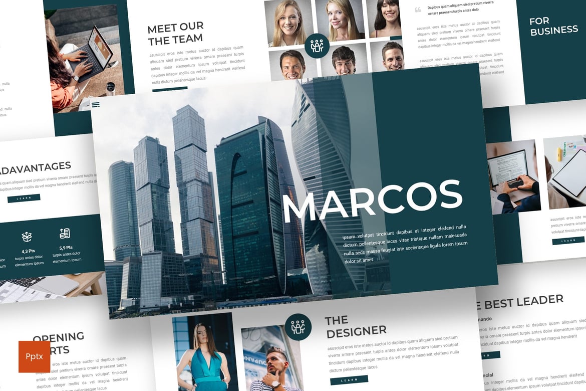 Marcos - Template Presentasi Powerpoint Profesional dan Kreatif