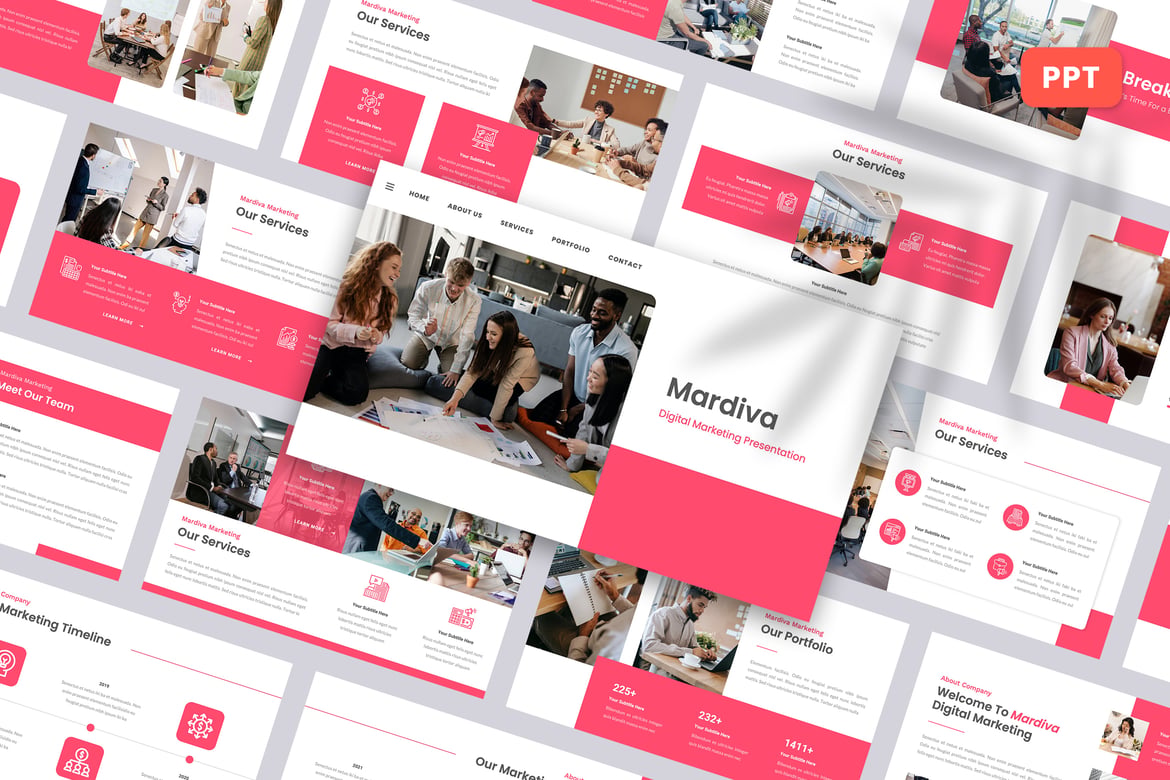 Mardiva - Template PowerPoint Digital Marketing yang Menarik