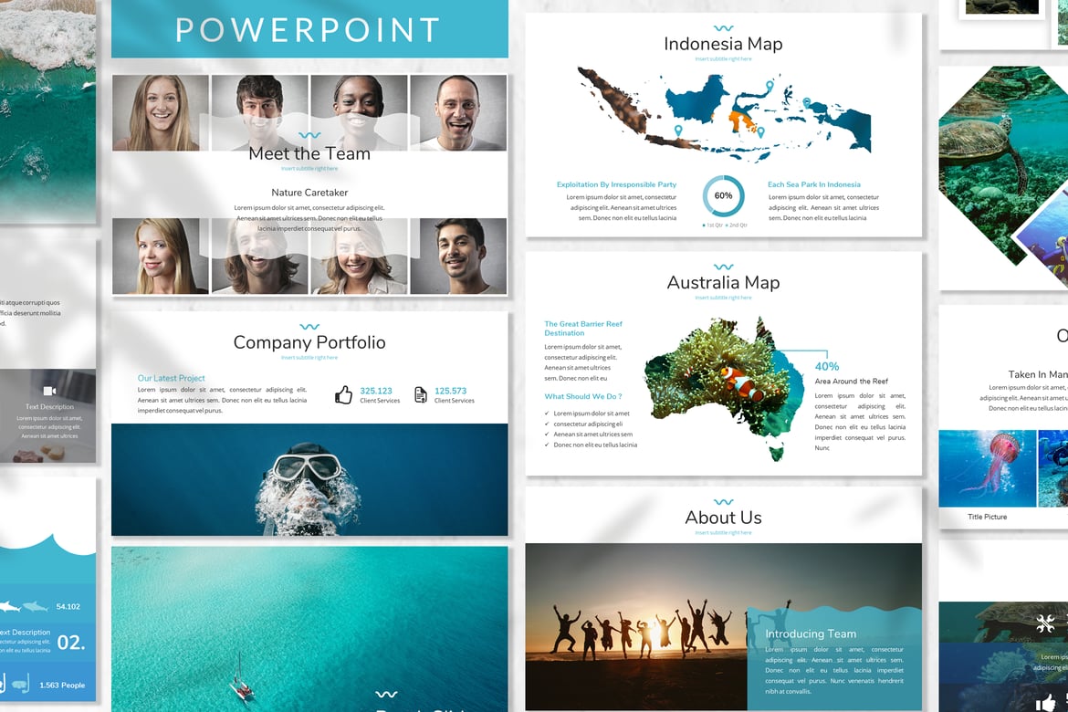 Template Presentasi Lautan - Mare Powerpoint yang Menarik