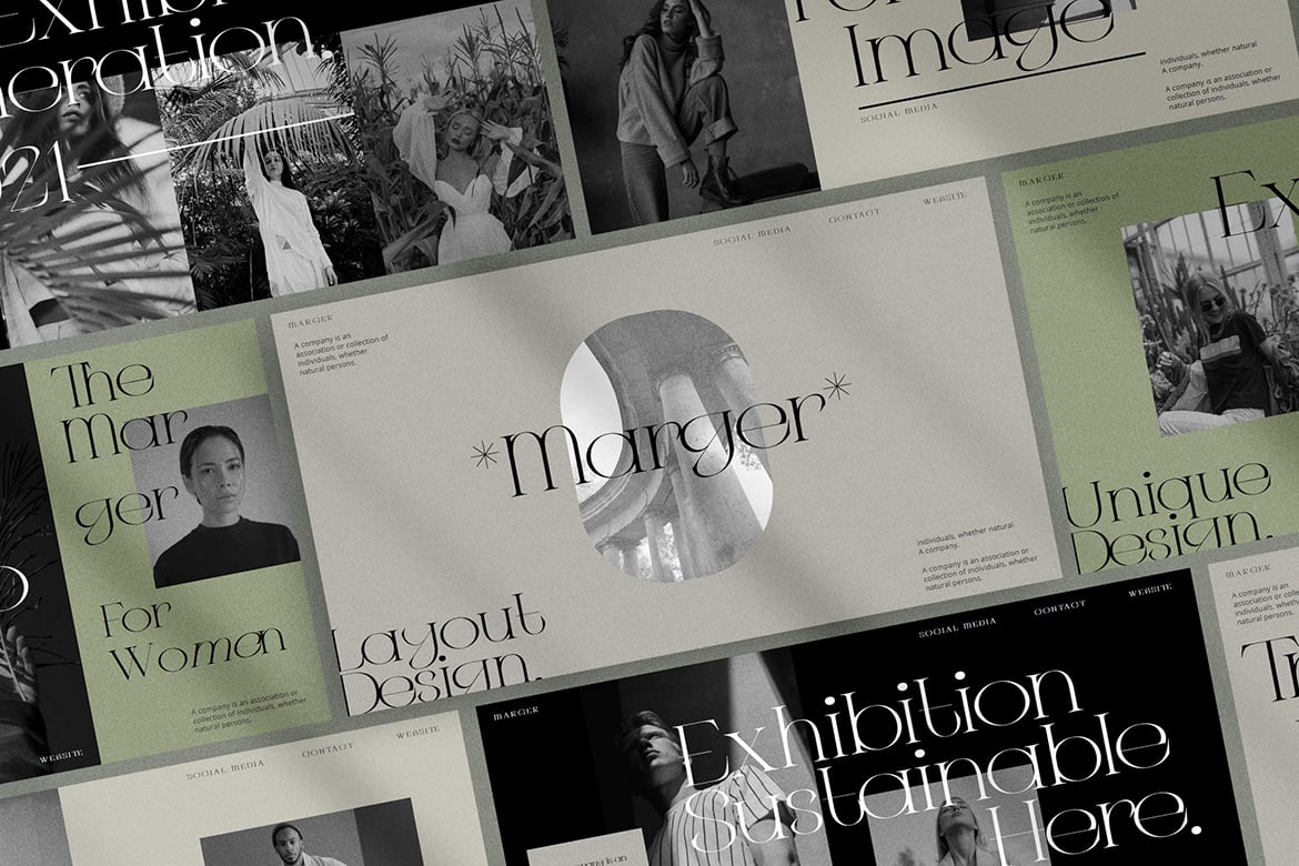Marger - Template Presentasi PowerPoint Abstrak yang Menarik