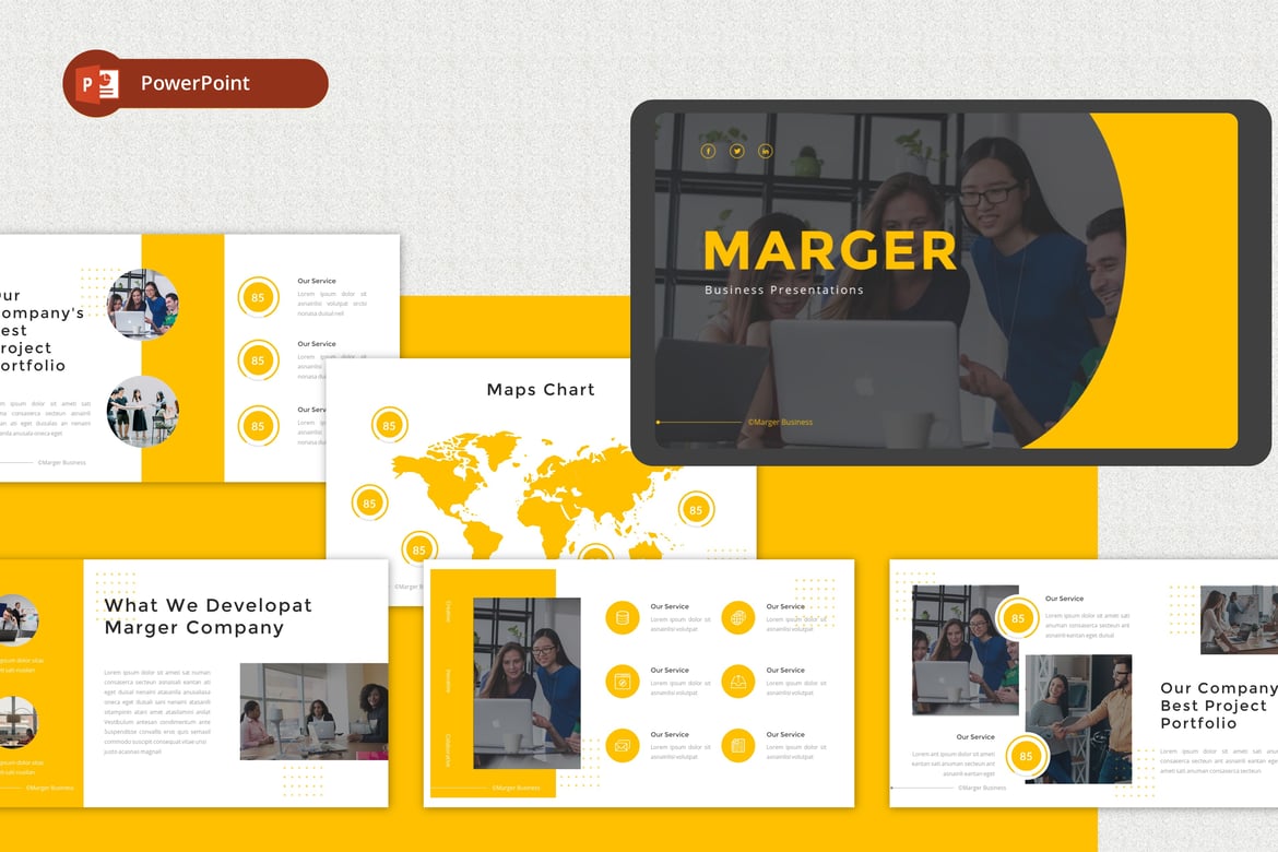 Marger - Template Presentasi PowerPoint Profesional untuk Bisnis
