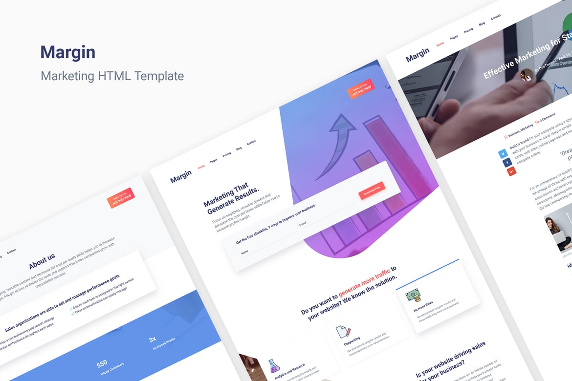 Template Website Margin | Solusi Modern untuk Pemasaran Digital