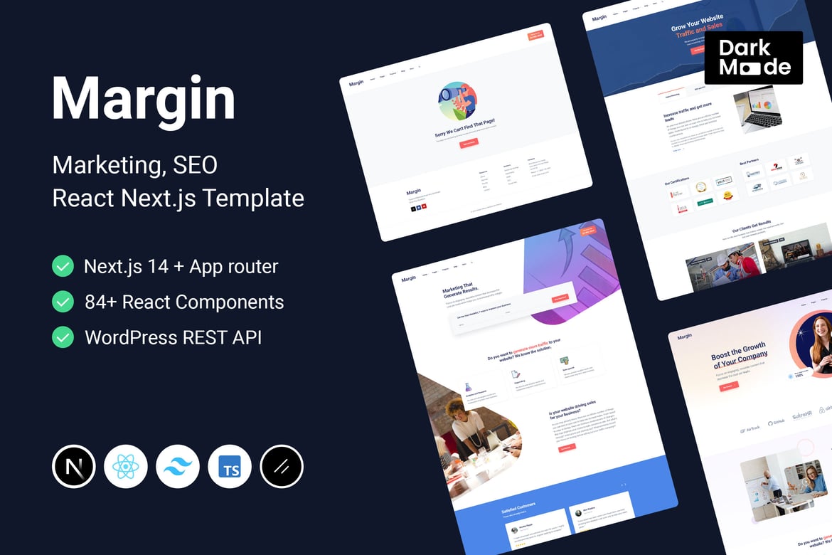 Template Website Margin | SEO dan Pemasaran dengan Next.js dan React