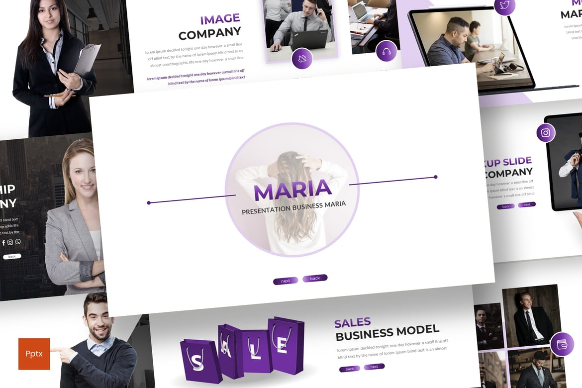 Template Powerpoint Maria - Solusi Presentasi Kreatif dan Minimalis