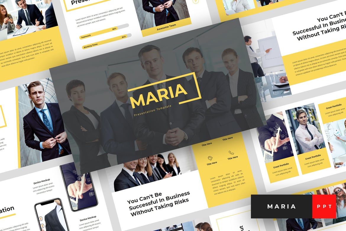 Template Presentasi PowerPoint Maria - Solusi Ideal untuk Pitch Deck Anda
