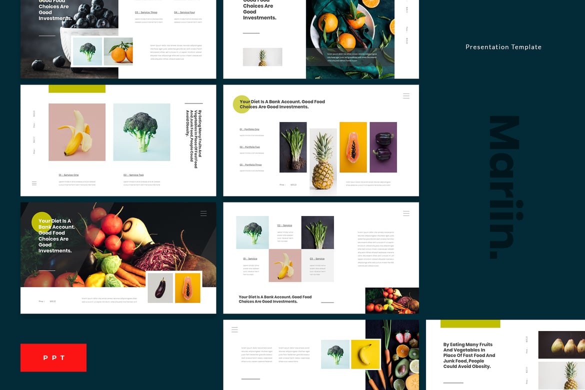 Template Powerpoint Diet Sehat Mariin - Presentasi Menarik dan Profesional