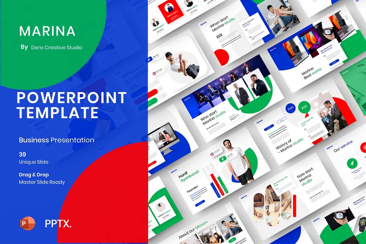 Marina – Template PowerPoint Bisnis yang Menarik