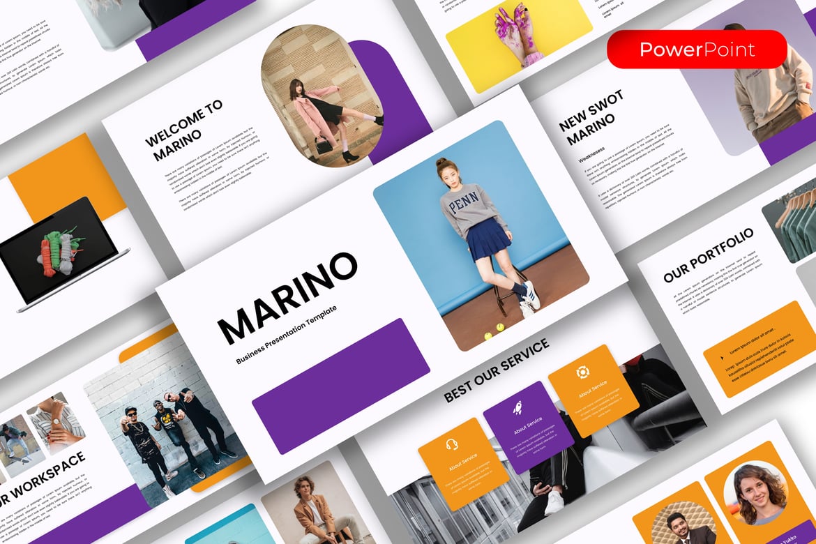 Marino – Template PowerPoint Bisnis yang Menarik