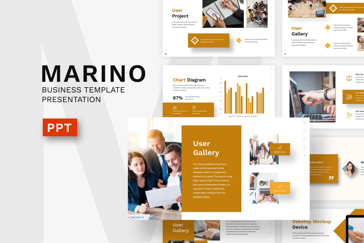 Template PowerPoint Marino yang Elegan dan Profesional