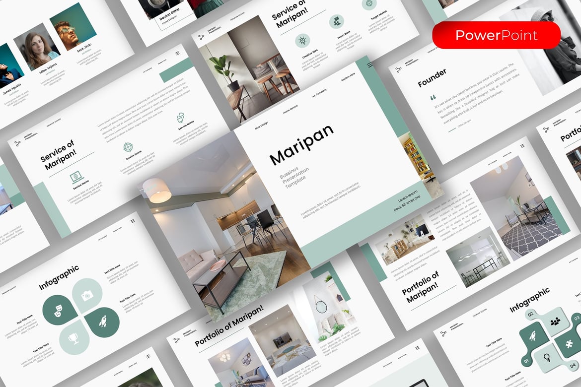 Template Presentasi PowerPoint Maripan untuk Bisnis