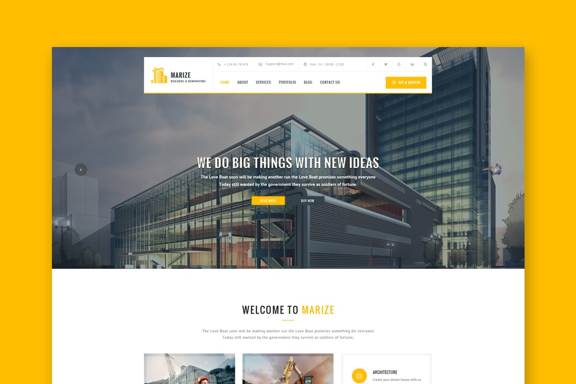 Marize - Template Website Konstruksi & Bangunan yang Responsif